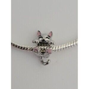 NWT For Pandora Troll Charm Bracelet Silver And Pink Cute Cat Paw Wraparound